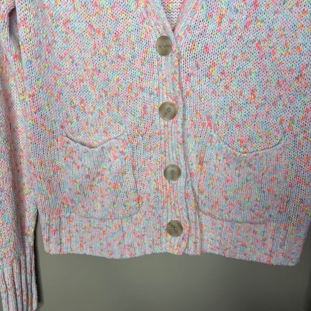 J.Crew Womens Confetti Marled Knit V-Neck Button Front Cardigan Sweater XS - Picture 5 of 7
